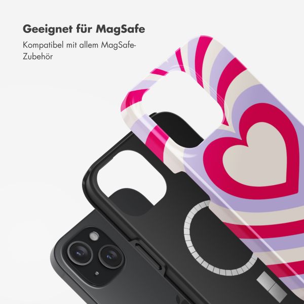 Selencia Vivid Rückabdeckung mit MagSafe Apple iPhone 15 - Double Hearts Rubine Red Lilac