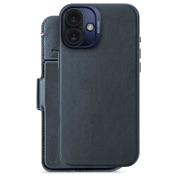 Decoded 2 in 1 Leather Klapphülle MagSafe Apple iPhone 16 Plus - Navy