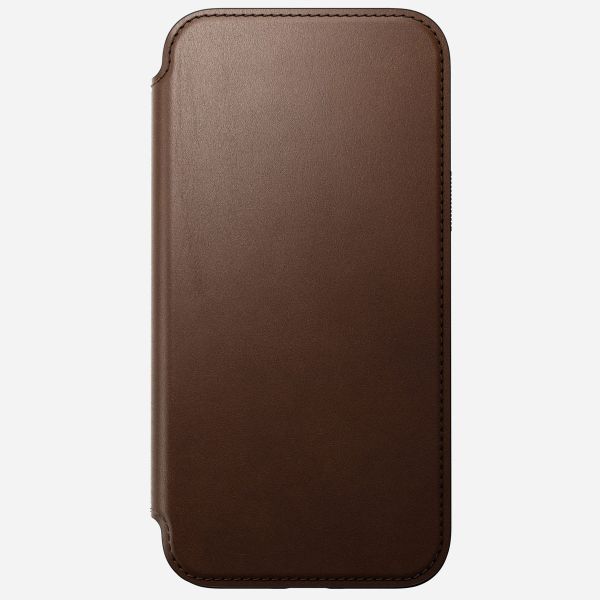 Nomad Modern Leather Folio Klapphülle Apple iPhone 15 Pro Max - Braun