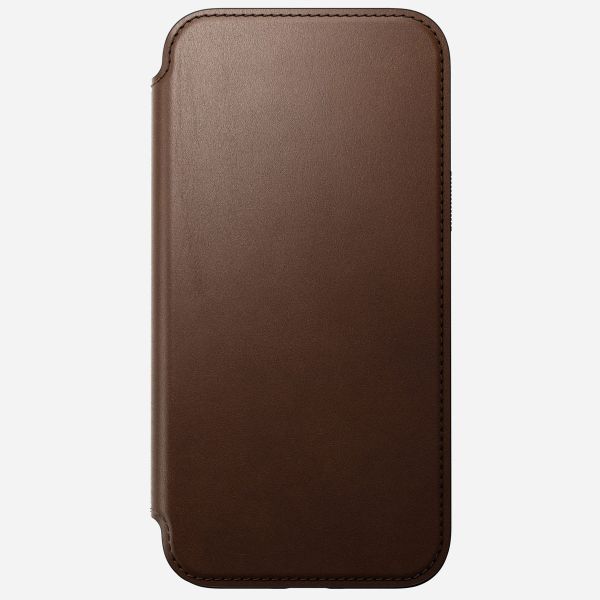 Nomad Modern Leather Folio Klapphülle für das iPhone 15 Pro Max - Braun