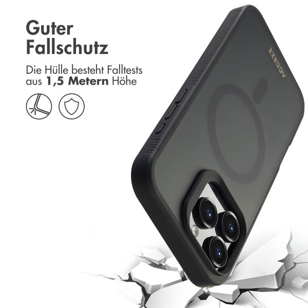 Accezz Rugged Frosted Back Cover mit MagSafe für das iPhone 16 Pro - Schwarz