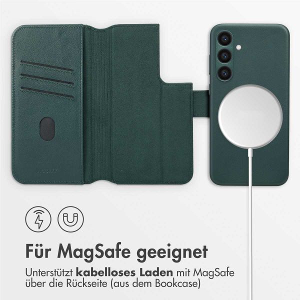 Accezz 2-in-1 Klapphülle aus Leder mit MagSafe Samsung Galaxy S23 FE - Cedar Green