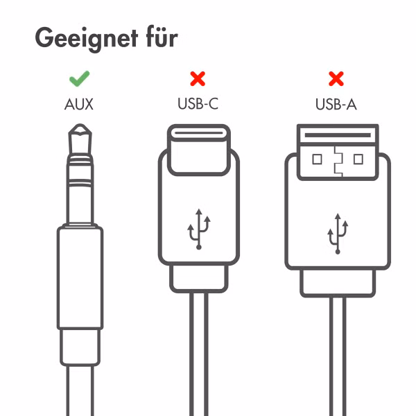 imoshion ﻿AUX-Kabel - 3,5 mm/Kabel für Audiobuchse- Stecker auf Stecker - 1 Meter - Schwarz