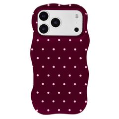 Selencia Vivid Wavy Backcover mit MagSafe Apple iPhone 17 Pro - Happy Dots Burgundy