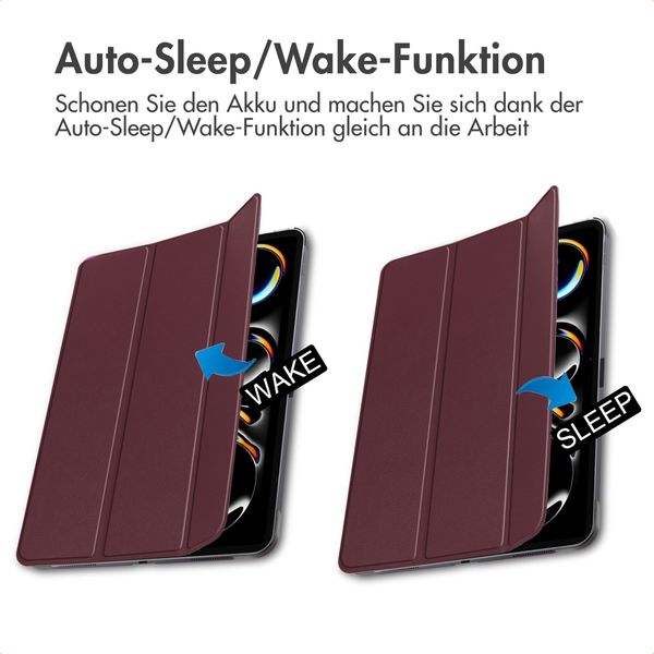 imoshion Trifold Klapphülle Apple iPad Pro 11 (2025) M5 / (2024) M4 - Bordeaux
