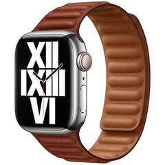 Apple Leather Link Armband für das  Apple Watch Series 1 t/m 9 / SE (38/40/41 mm) | Series 10 / 11 (42 mm) - Größe S/M - Umber