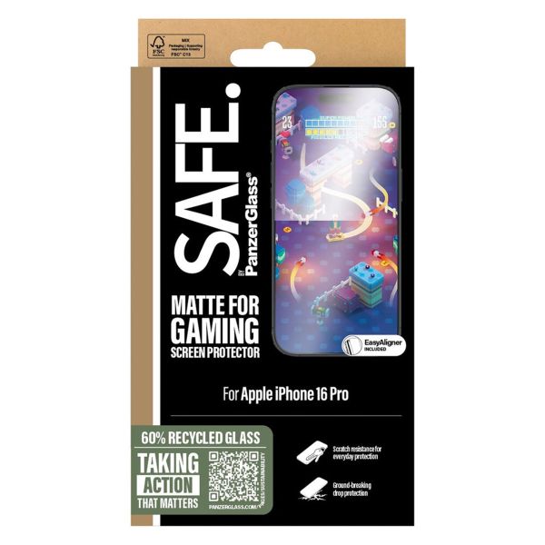 SAFE by PanzerGlass Gaming Screen Protector Ultra Wide Fit mit Applikator für das iPhone 16 Pro