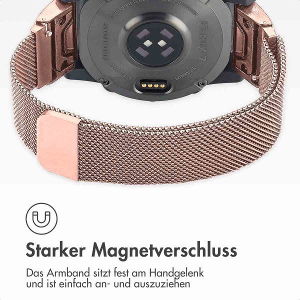 imoshion QuickFit® Milanese Armband -   Garmin 20 mm Anschluss - Größe L/XL - Rose Gold