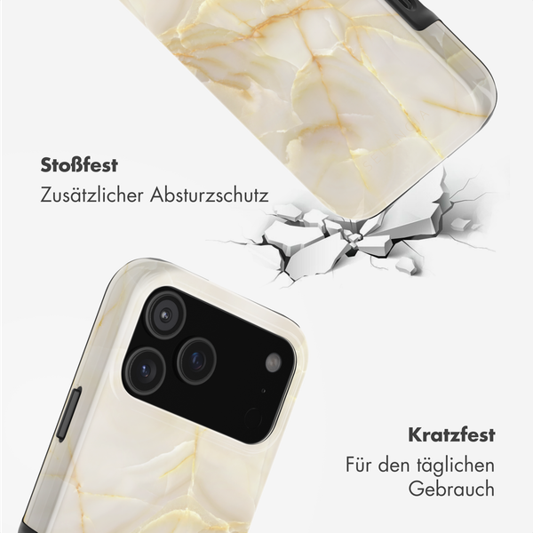 Selencia Vivid Rückabdeckung mit MagSafe Apple iPhone 17 Pro Max - Golden Beige Marble