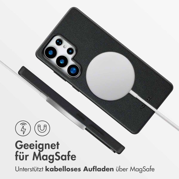 Accezz MagSafe Leather Backcover für das Samsung Galaxy S25 Ultra - Onyx Black