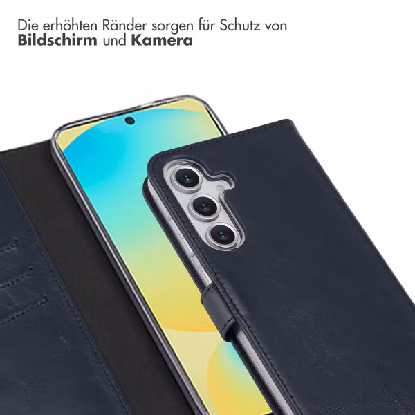 Selencia Echtleder Klapphülle Samsung Galaxy S25 FE - Blau