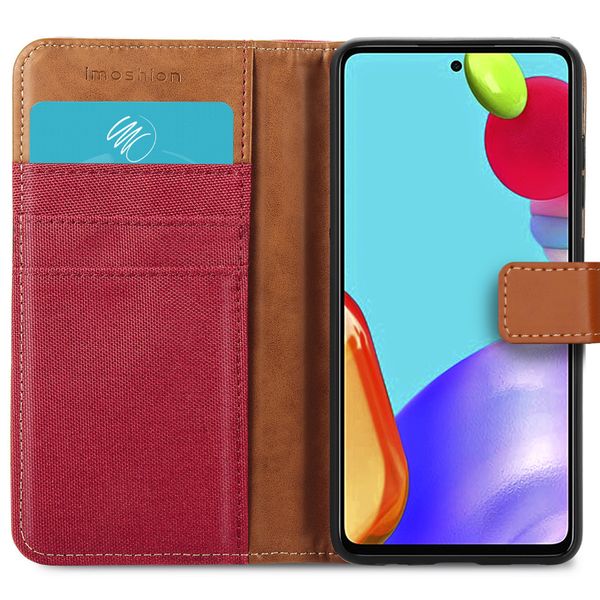 imoshion Luxuriöse Canvas-Klapphülle Samsung Galaxy A52(s) (5G/4G) -Rot