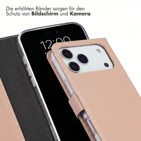 Selencia Echtleder Klapphülle Apple iPhone 18 Pro Max / 17 Pro Max - Dusty Pink