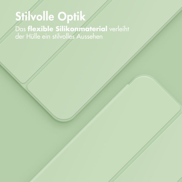 Accezz Smarte Klapphülle aus Silikon Apple iPad Air 11 Zoll (2025) M3 / (2024) M2 / Air 5 (2022) / Air 4 (2020) - Hellgrün
