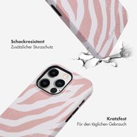 Selencia Vivid Tough Back Cover für das iPhone 14 Pro - Colorful Zebra Old Pink