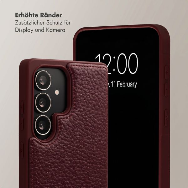 Selencia Nova HandyHülle mit Kordel und Kartenhalter Samsung Galaxy S25 Ultra - Bold Burgundy