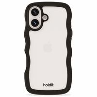 Holdit Wavy Case für das iPhone 16 Plus - Black / Transparent