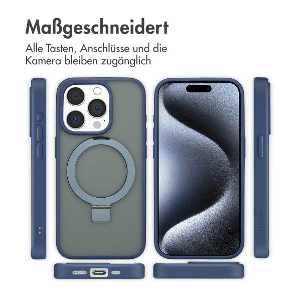 Accezz Ring Stand Backcover mit MagSafe für das iPhone 15 Pro - Blue