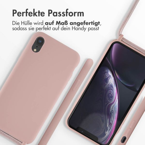 imoshion Silikonhülle mit Band für das iPhone Xr - Sand Pink