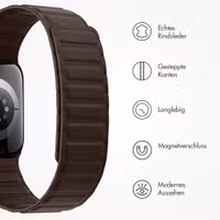 Accezz Magnetisches Echtlederarmband für Apple Watch | 38/40/41/42 mm - Chocolate Brown
