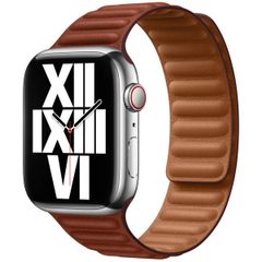 Apple Leather Link Armband für das  Apple Watch Series 1 t/m 11 / SE / Ultra (44/45/46/49 mm) - Größe M/L - Umber