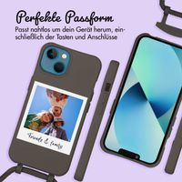 Personalisierte Color Backcover MagSafe mit abtrennbarem Band und Polaroid für iPhone 13 - Black Coffee