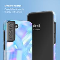 Selencia Vivid Tough Back Cover für das Samsung Galaxy S21 FE - Holographic Blue Dream