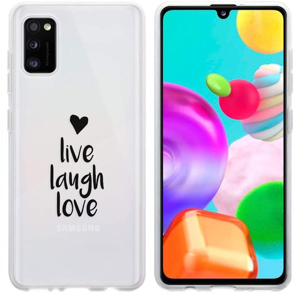 imoshion Design Hülle Galaxy A41 - Live Laugh Love - Schwarz