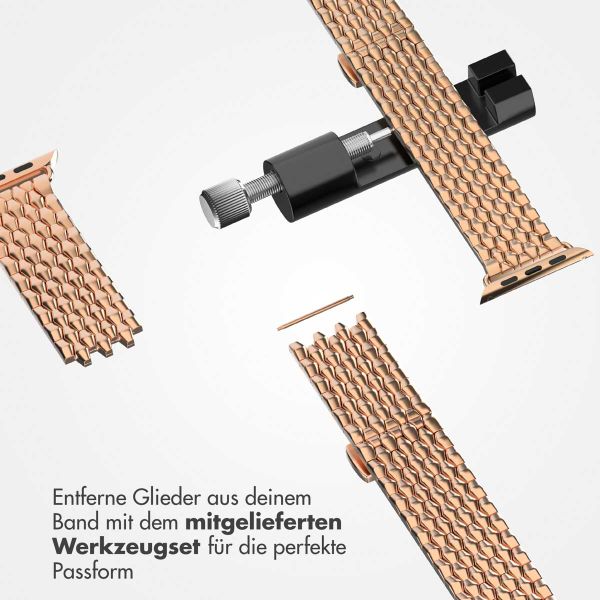 Selencia Drachenarmband aus Stahl für die Apple Watch Series 1 bis 10 / SE / Ultra (2) (44/45/46/49 mm) - Roségold