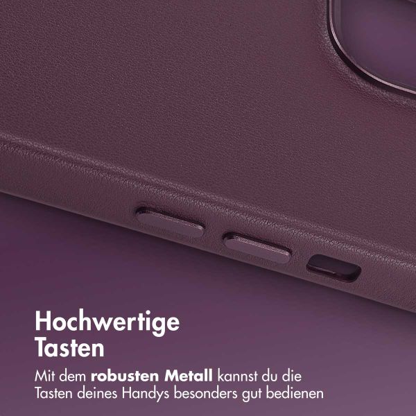 Accezz MagSafe Leather Backcover für das iPhone 15 - Heath Purple