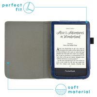 imoshion Vegan Leather Klapphülle Pocketbook Touch Lux 5 / HD 3 / Basic Lux 4 / Vivlio Lux 5 - Dunkelblau