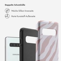 Selencia Vivid Tough Back Cover für das Samsung Galaxy S10 - Colorful Zebra Old Pink