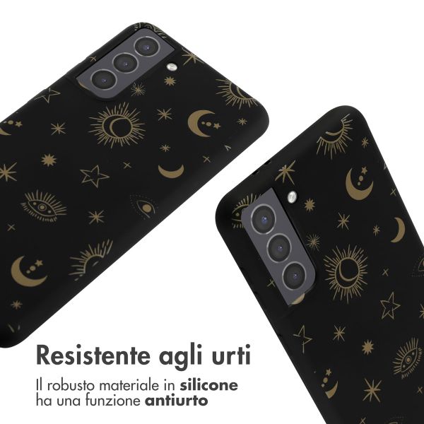 imoshion SilikonHülle design mit Band Samsung Galaxy S21 - Sky Black