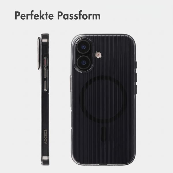 Accezz Lite Backcover mit MagSafe | Fluted | Apple iPhone 16 - Schwarz