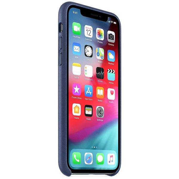 Apple Leder-Case Dunkelblau für das Apple iPhone Xs Max