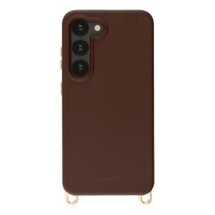 Selencia Rivièra Backcover mit MagSafe mit abnehmbaren Haken Samsung Galaxy S23 - Choco Brown