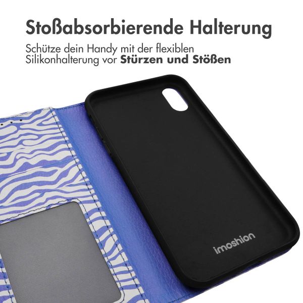 imoshion Design Klapphülle Apple iPhone Xr - White Blue Stripes