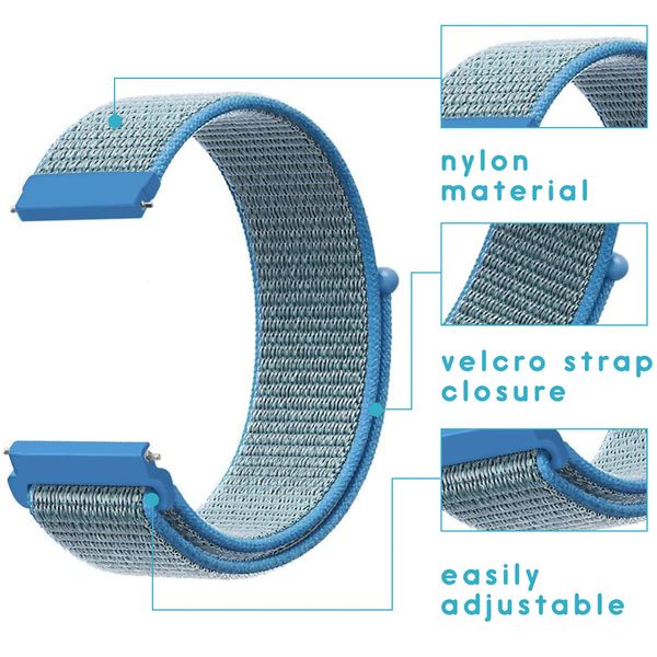 imoshion Nylonarmband für das  Samsung Galaxy Watch 4 / 5 / 6 / 7 / FE (20 mm) - Blau