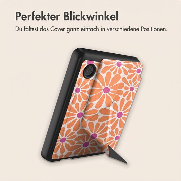 imoshion Design Klappbare Klapphülle Kobo Clara Colour / BW - Orange Flowers Connect
