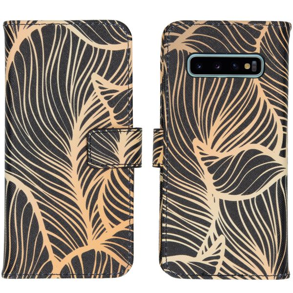 imoshion Design TPU Klapphülle Samsung Galaxy S10 - Golden Leaves