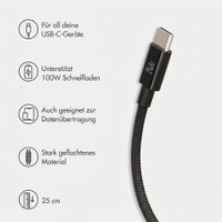 imoshion Braided USB-C-zu-USB-C-Kabel 100 W - 0,25 Meter - Schwarz