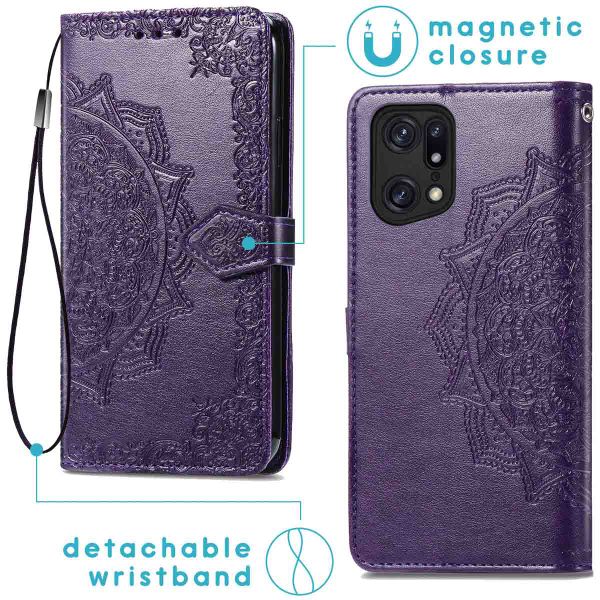 imoshion Mandala Klapphülle Oppo Find X5 5G - Violett