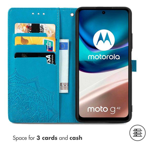 imoshion Mandala Klapphülle für das Motorola Moto G42 - Türkis