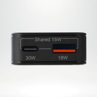 imoshion Powerbank 27.000 mAh + Accezz Ultra Slim GaN Ladegerät + Accezz USB-C- auf USB-C-Kabel - 1 Meter - Schwarz