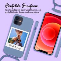 Personalisierte Color Backcover MagSafe mit abtrennbarem Band und Polaroid für iPhone 12 Pro - Ash Blue