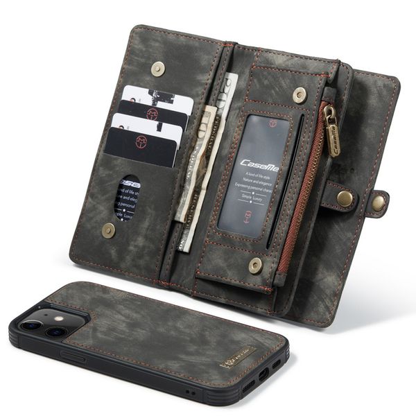 CaseMe Luxuriöse 2-in-1-Portemonnaie-Klapphülle Leder iPhone 12 Mini