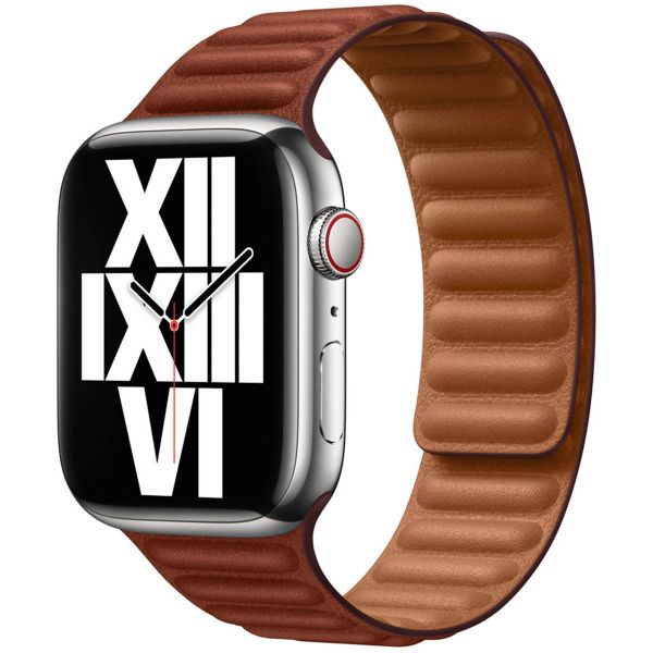 Apple Leather Link für die Apple Watch Series 1-10 / SE / Ultra (2) - 42/44/45/46/49 mm - Größe S/M - Umber