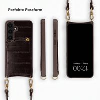 Selencia Nova Echtleder Backcover mit Kartenhalter Samsung Galaxy S25 - Dark Chocolate