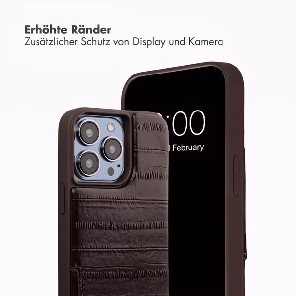 Selencia Nova Echtleder Backcover mit Kartenhalter Apple iPhone 13 Pro - Dark Chocolate