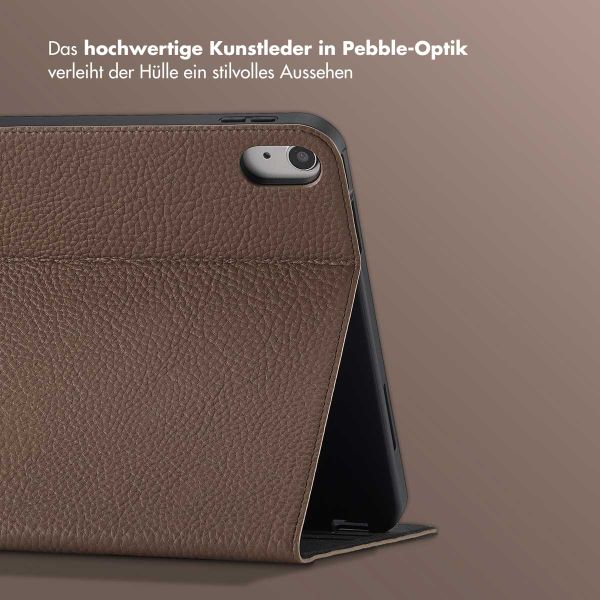 Selencia Riva Klapphülle Apple iPad 11 (2025) 11 Zoll A16 / iPad 10 (2022) 10.9 Zoll - Mocha Brown